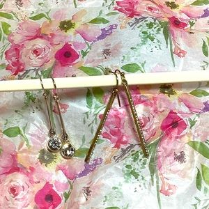 Bundle of Golden and silver long earrings